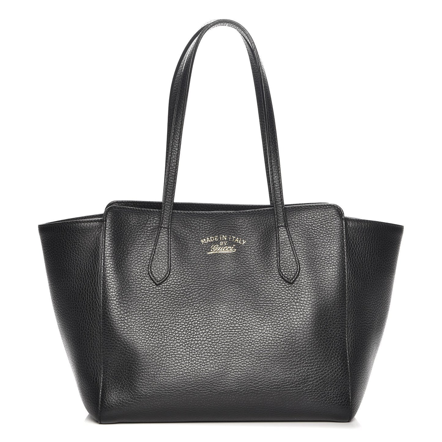 Pebbled Calfskin Small Swing Tote Black