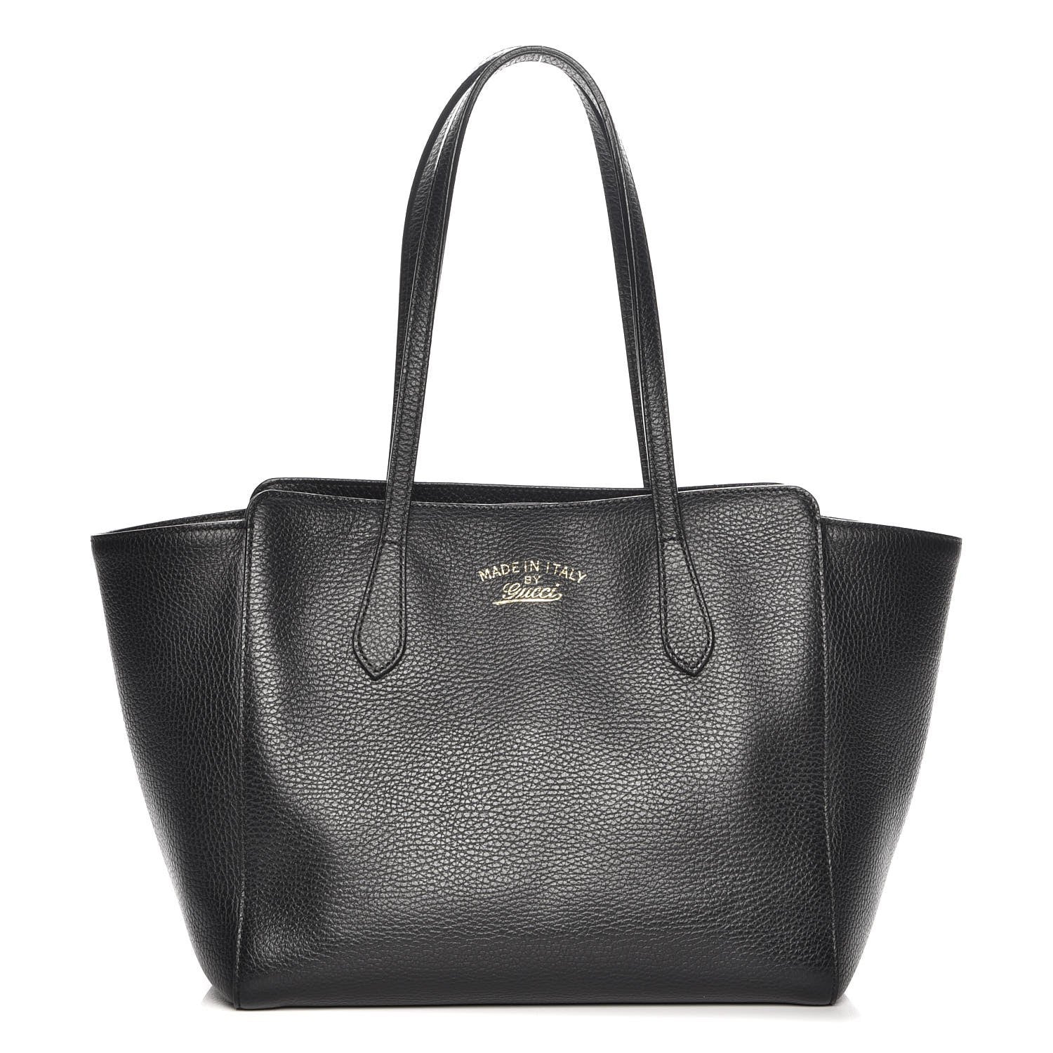 Gucci Pebbled Calfskin Small Swing Tote Black 1 of 6