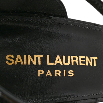 Saint Laurent Patent Calfskin Opyum 110 Sandals 40 Black Gold 7 of 9
