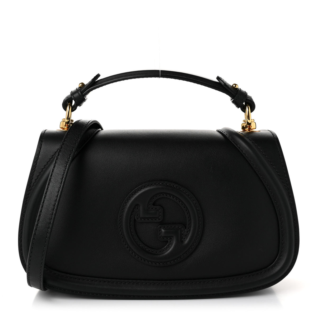 Roxy Calfskin Medium Blondie Top Handle Bag Black