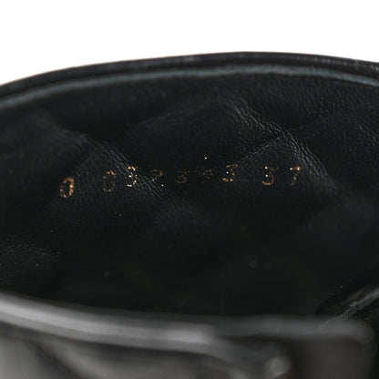 Chanel Shiny Calfskin Patent Quilted Chain Lace Up Combat Boots 37 Black 9 of 15
