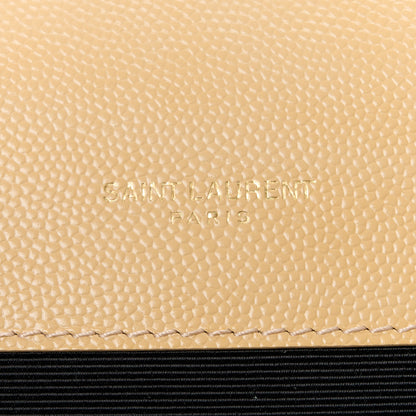 Saint Laurent Grain De Poudre Textured Mixed Matelasse Triquilt Large Monogram Satchel Dark Beige 11 of 21
