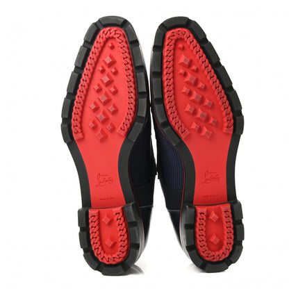 Christian Louboutin Neoprene Calfskin Mika Sky Mens Flats 46 Navy 5 of 11