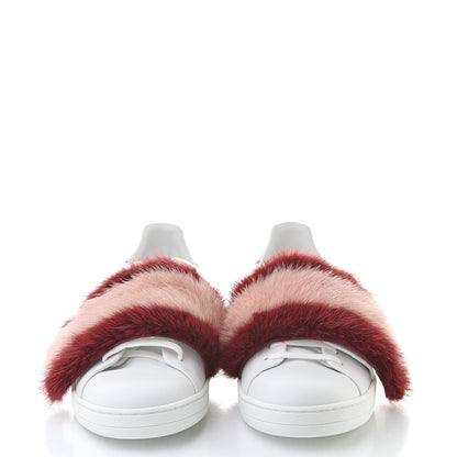 Louis Vuitton Calfskin Mink Fur Frontrow Sneakers 39 Bordeaux 2 of 8