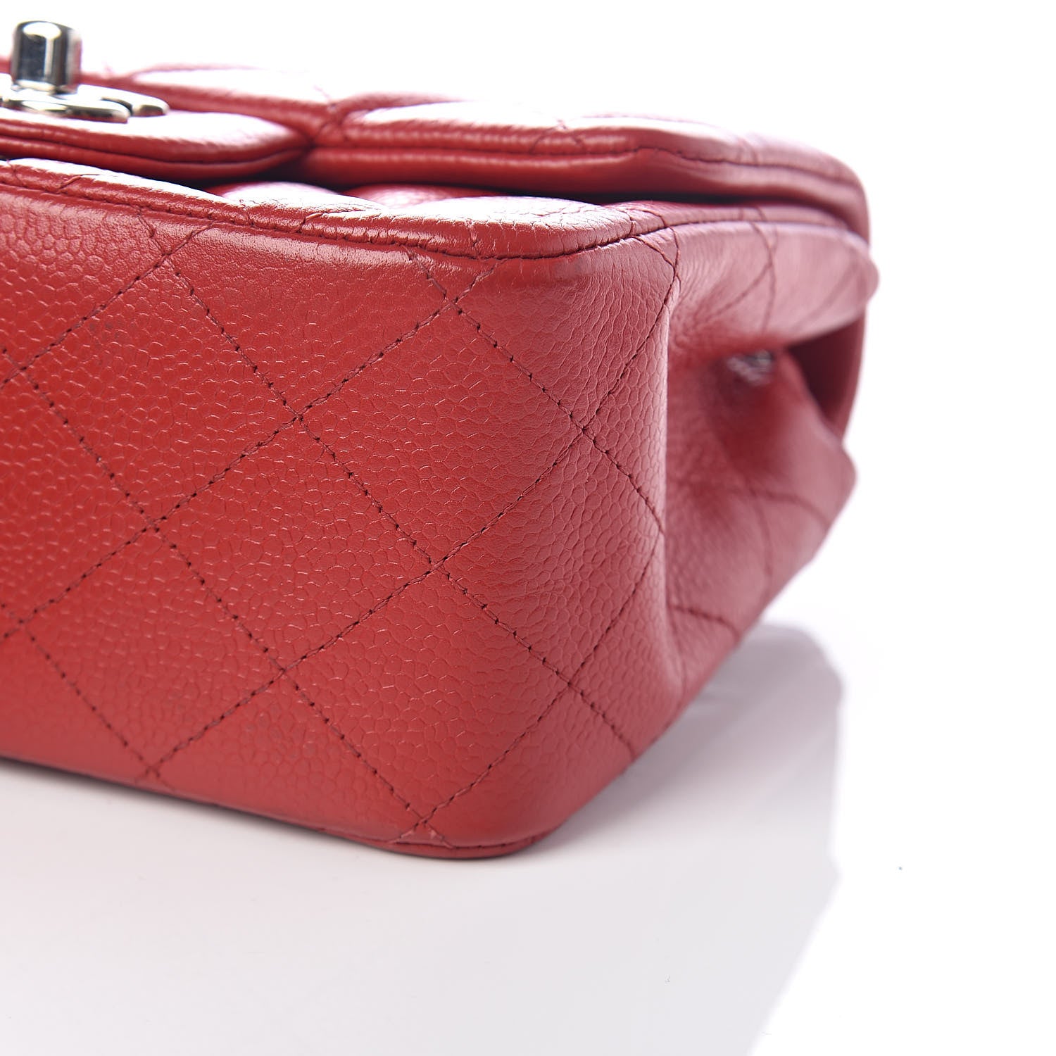 Chanel Caviar Quilted Mini Square Flap Red 9 of 9