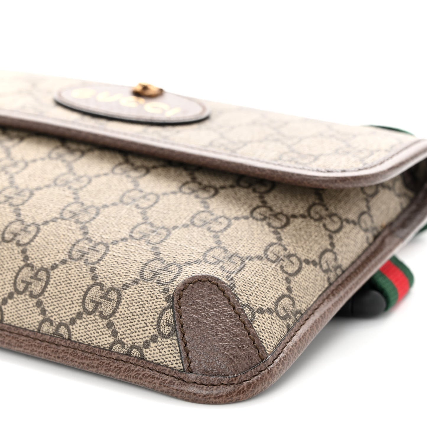 GG Supreme Monogram Neo Vintage Web Belt Bag Brown