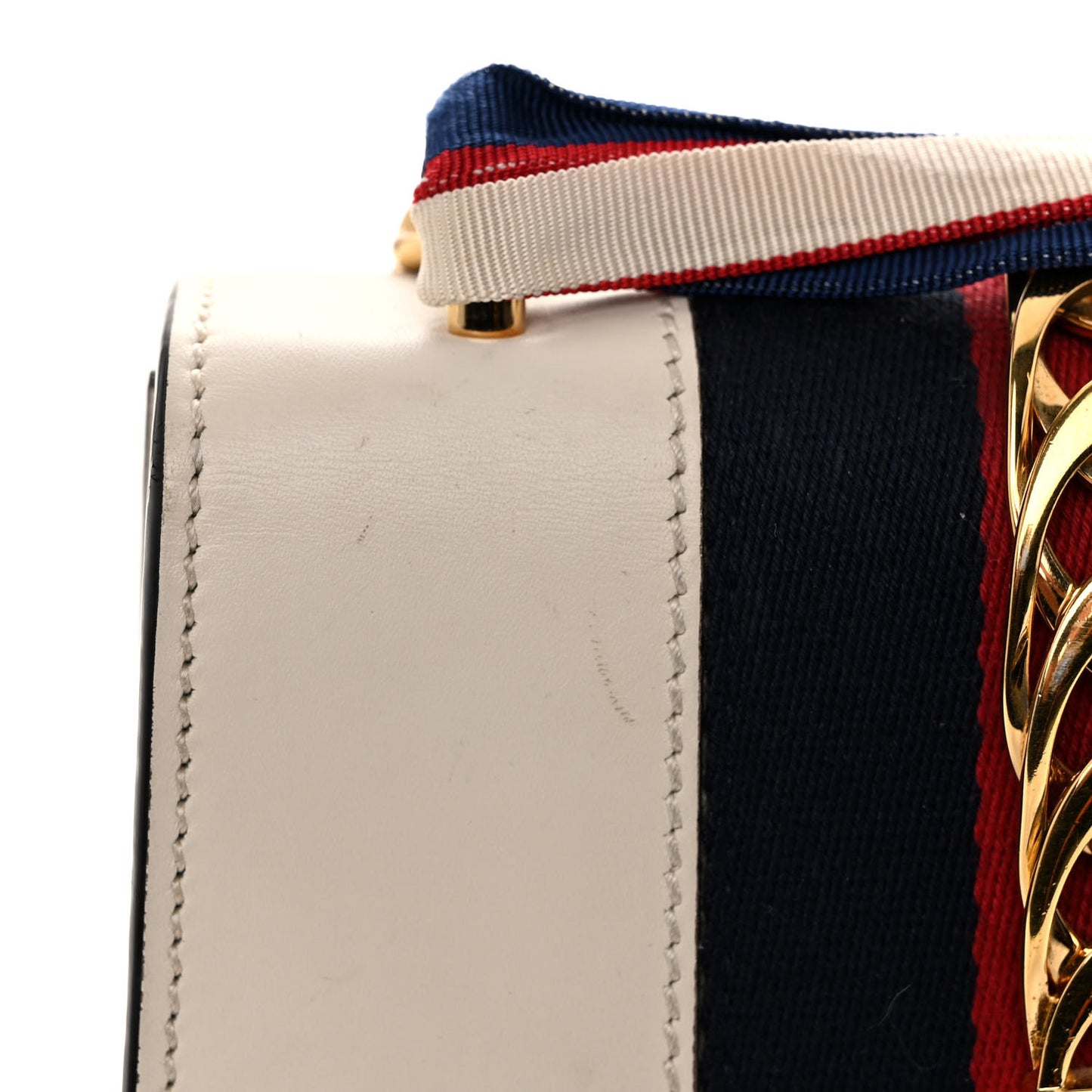 Calfskin Mini Sylvie Chain Shoulder Bag White