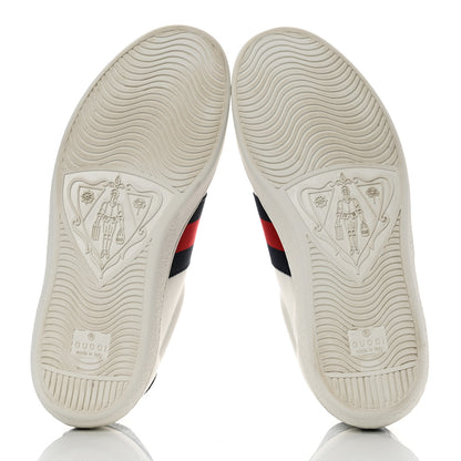 Gucci Miro Soft Calfskin Ayers Web Mens Ace Sneakers 7 White Blue 5 of 10