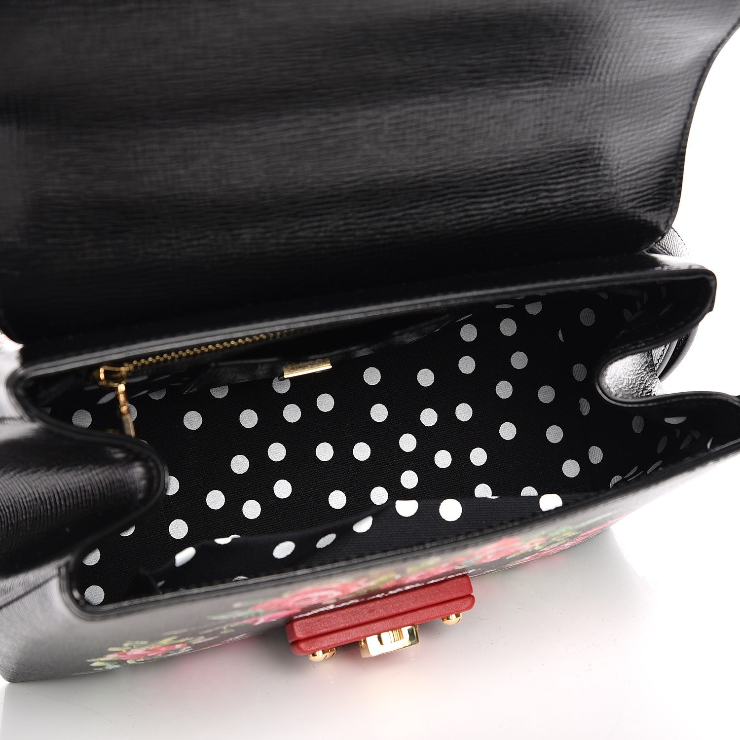 Dolce & Gabbana Grained Calfskin Printed Lucia Small Satchel Nero Black 7 of 12