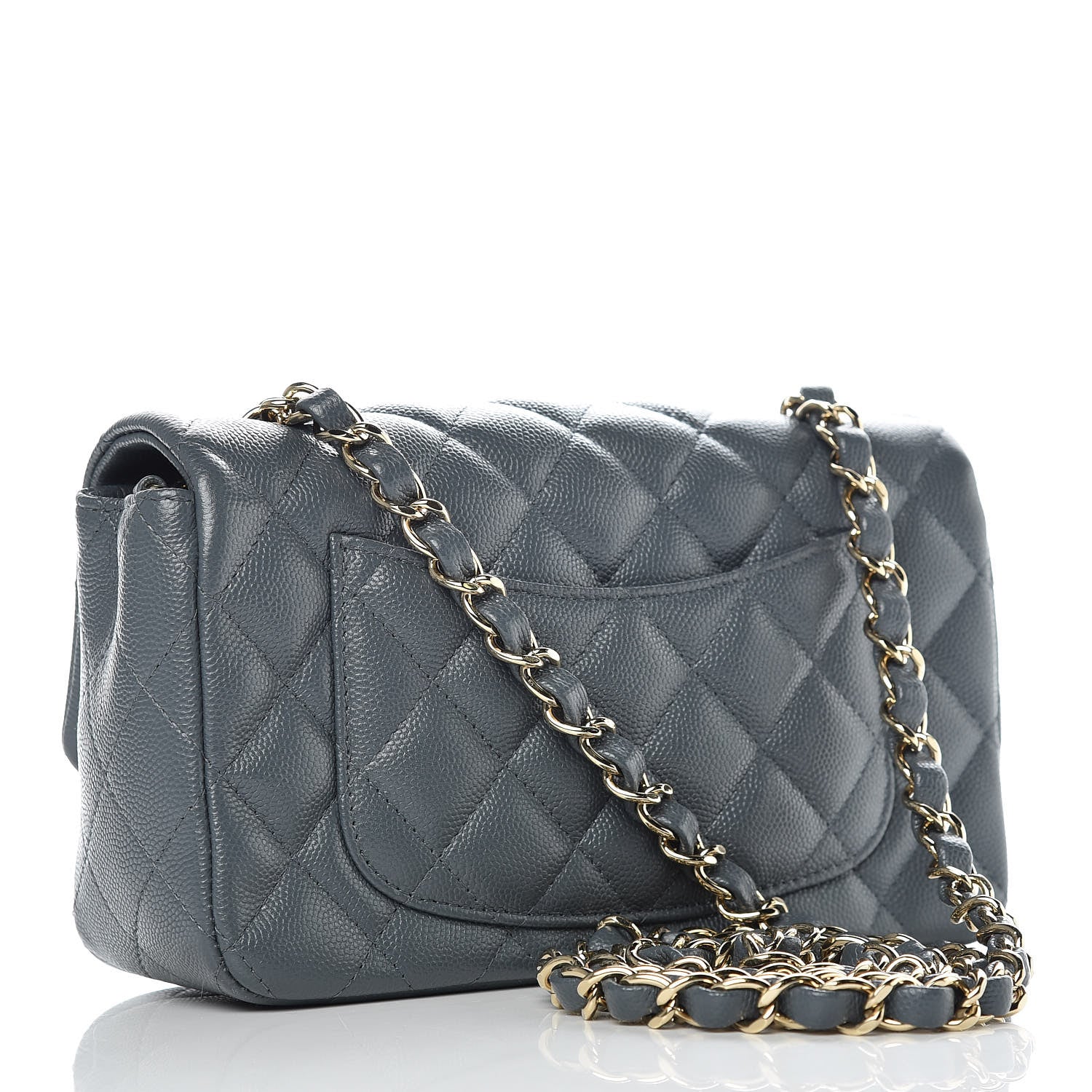 Chanel Caviar Quilted Mini Rectangular Flap Dark Grey 3 of 11