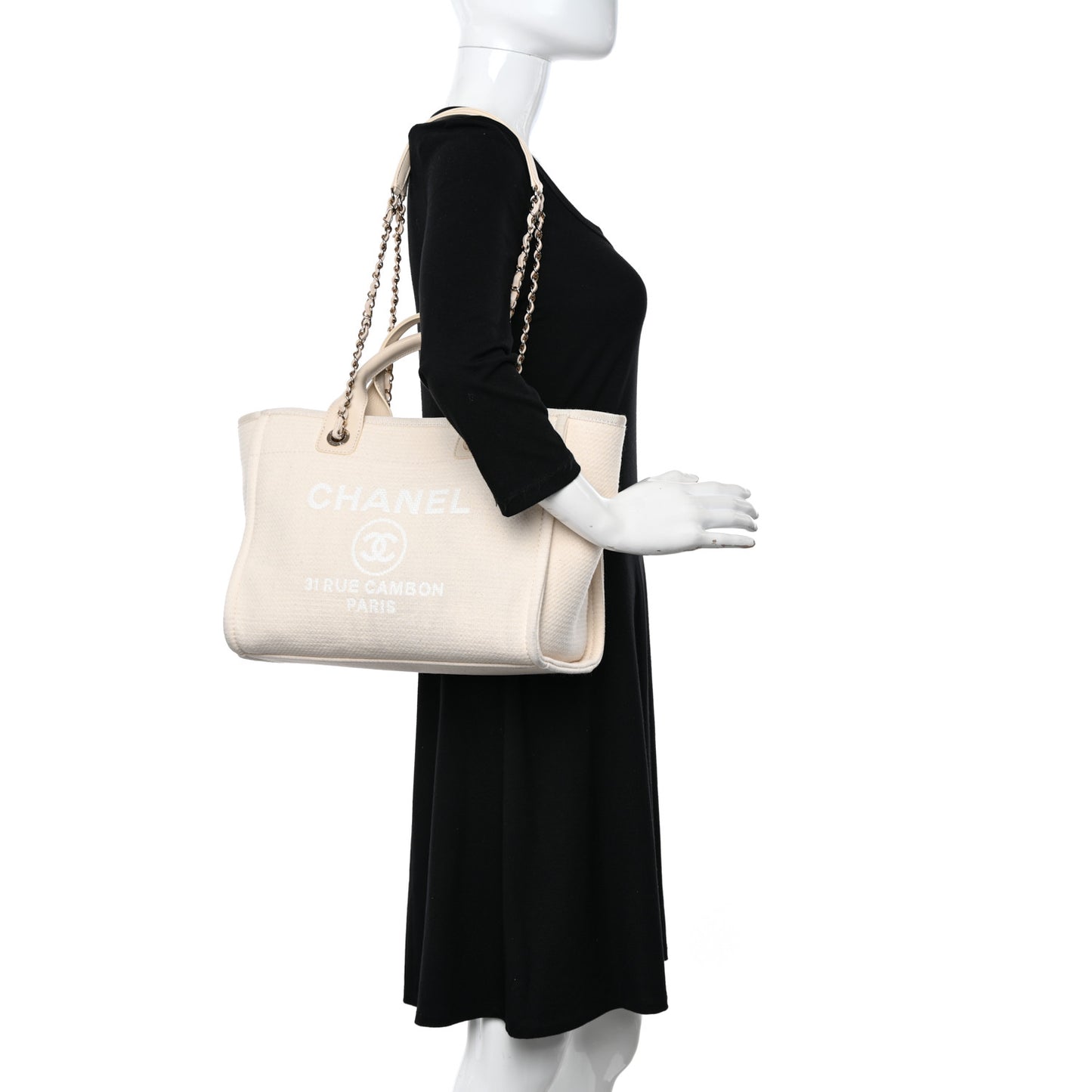 Mixed Fibers Small Deauville Tote White