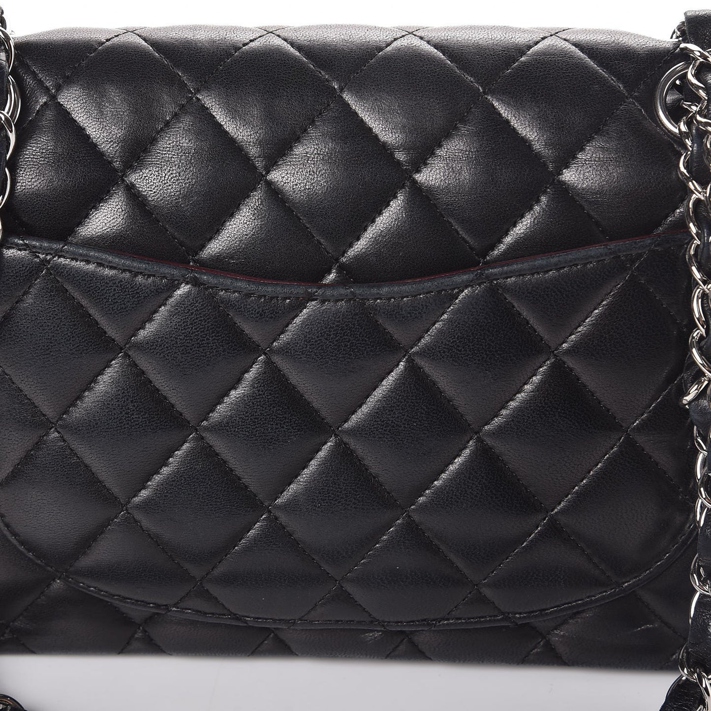 Lambskin Quilted Small Double Flap Black