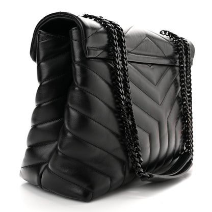 Saint Laurent Calfskin Y Quilted Monogram Medium Loulou Chain Satchel Black 3 of 10