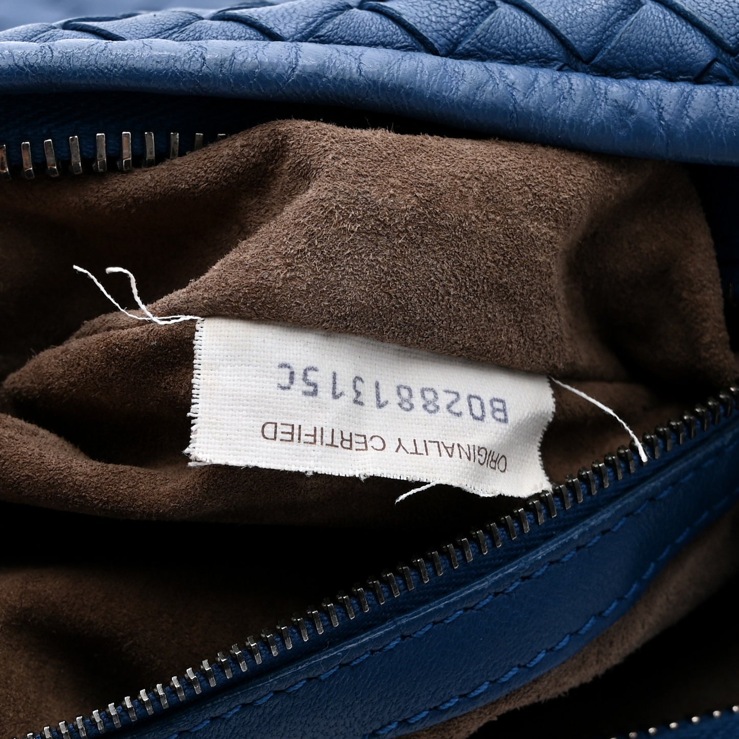 Nappa Intrecciato Medium Veneta Hobo Cobalt