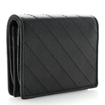Gucci Sakai Be Green Calfskin Diagonal Stitched Blondie Card Case Wallet Black 3 of 7