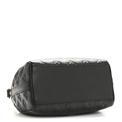 Louis Vuitton Lambskin Embossed Monogram Speedy 22 Bandouliere Black 4 of 12