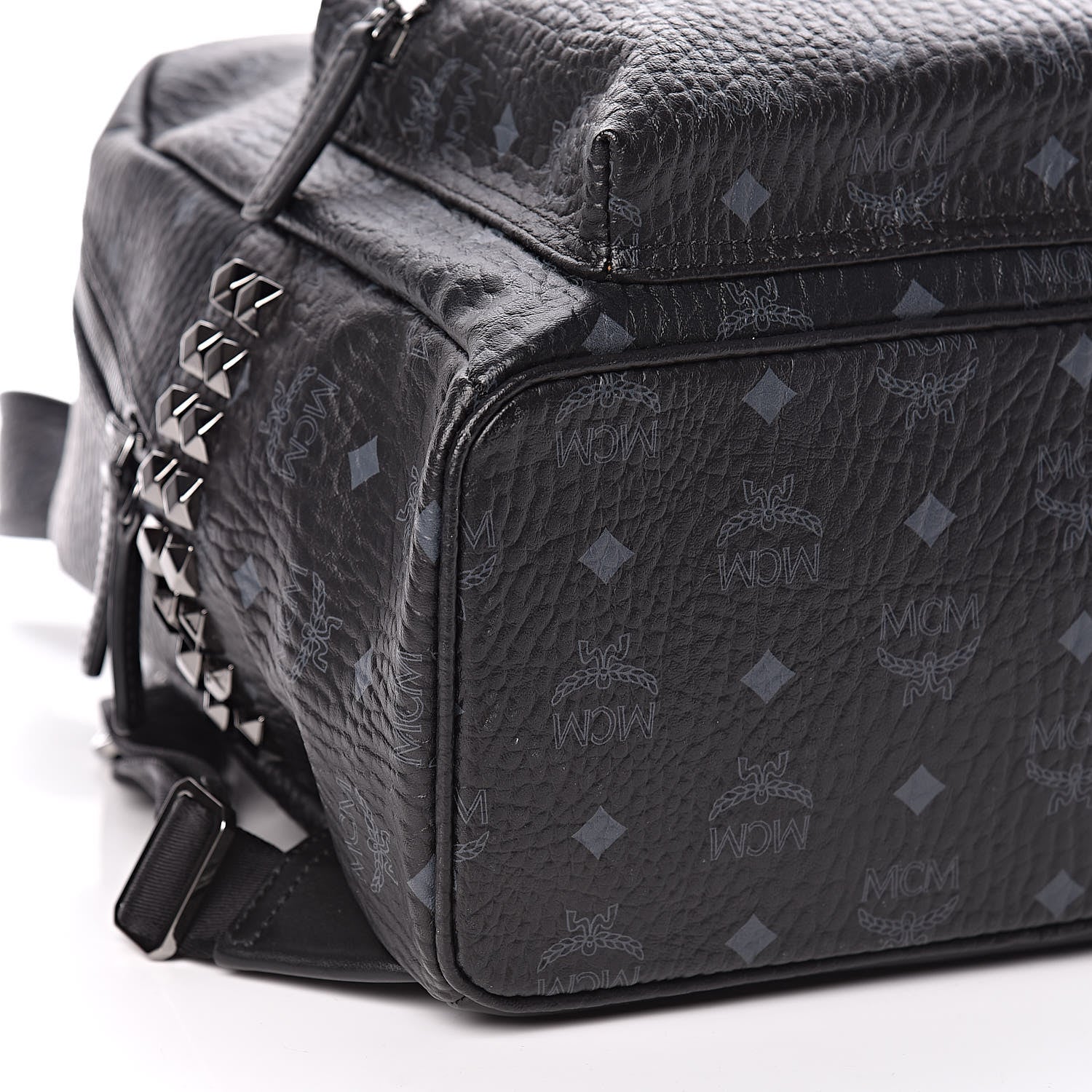 MCM Visetos Small Side Stud Stark Backpack Black 8 of 10