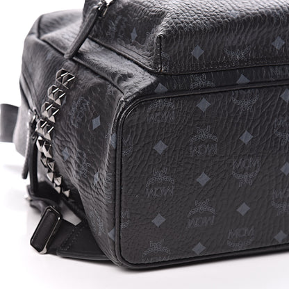 MCM Visetos Small Side Stud Stark Backpack Black 8 of 10