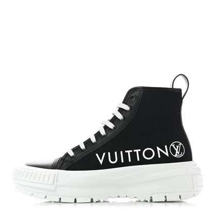 Louis Vuitton Canvas LV Squad Sneaker Boots 38 Black 1 of 9