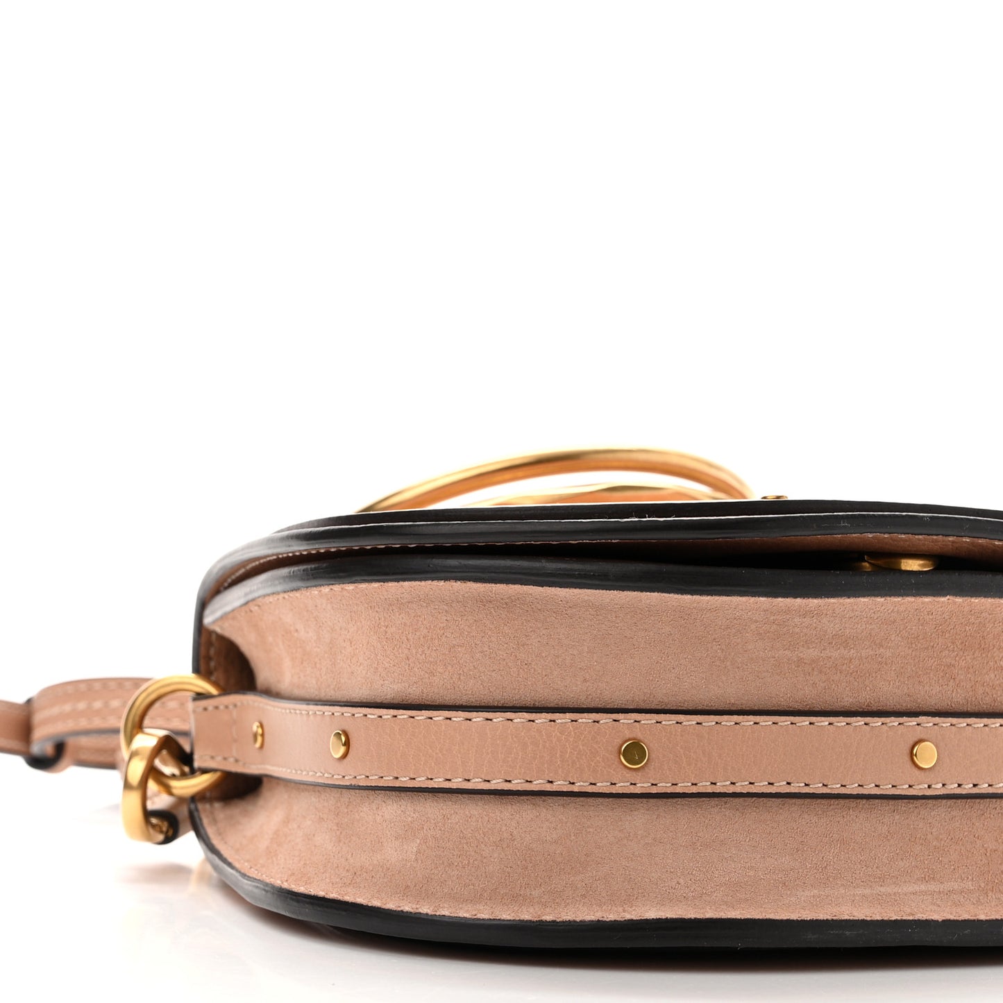 Calfskin Suede Small Nile Bracelet Bag Biscotti Beige