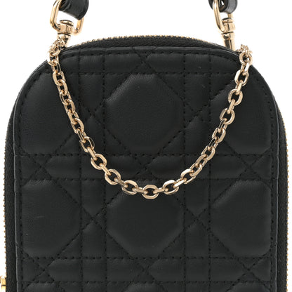 Christian Dior Lambskin Cannage Lady Dior Phone Holder Black 8 of 13