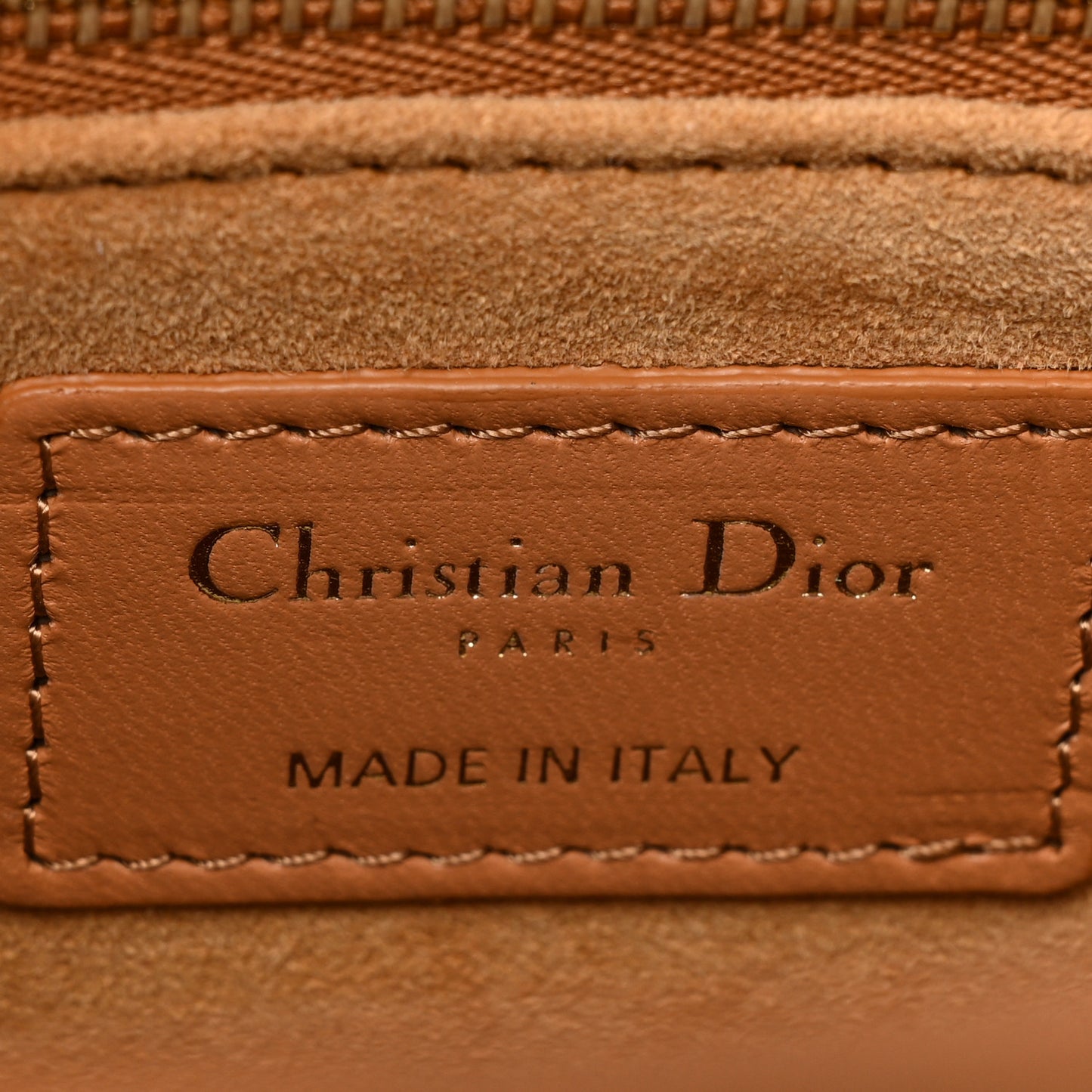 Lambskin Cannage Medium Lady Dior Amber