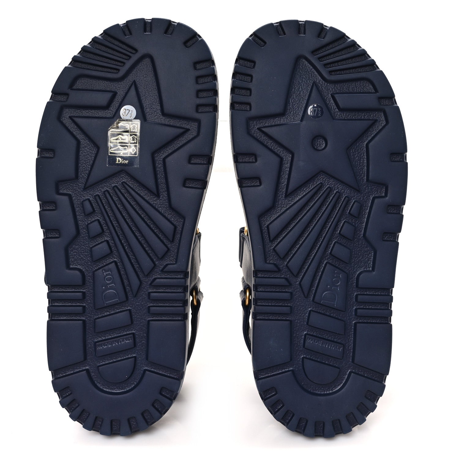 Christian Dior Lambskin Dioract 10mm Sandals 37.5 Blue 6 of 10