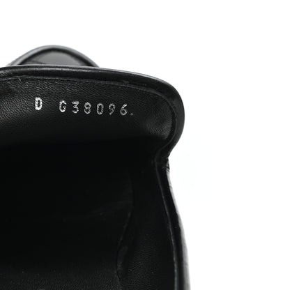 Chanel Calfskin Stitched CC Loafers 38 Black 9 of 10
