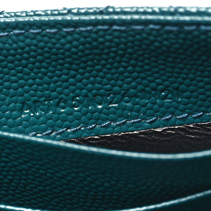 Saint Laurent Grain De Poudre Textured Mixed Matelasse Triquilt Small Monogram Envelope Wallet Sea Turquoise 7 of 11