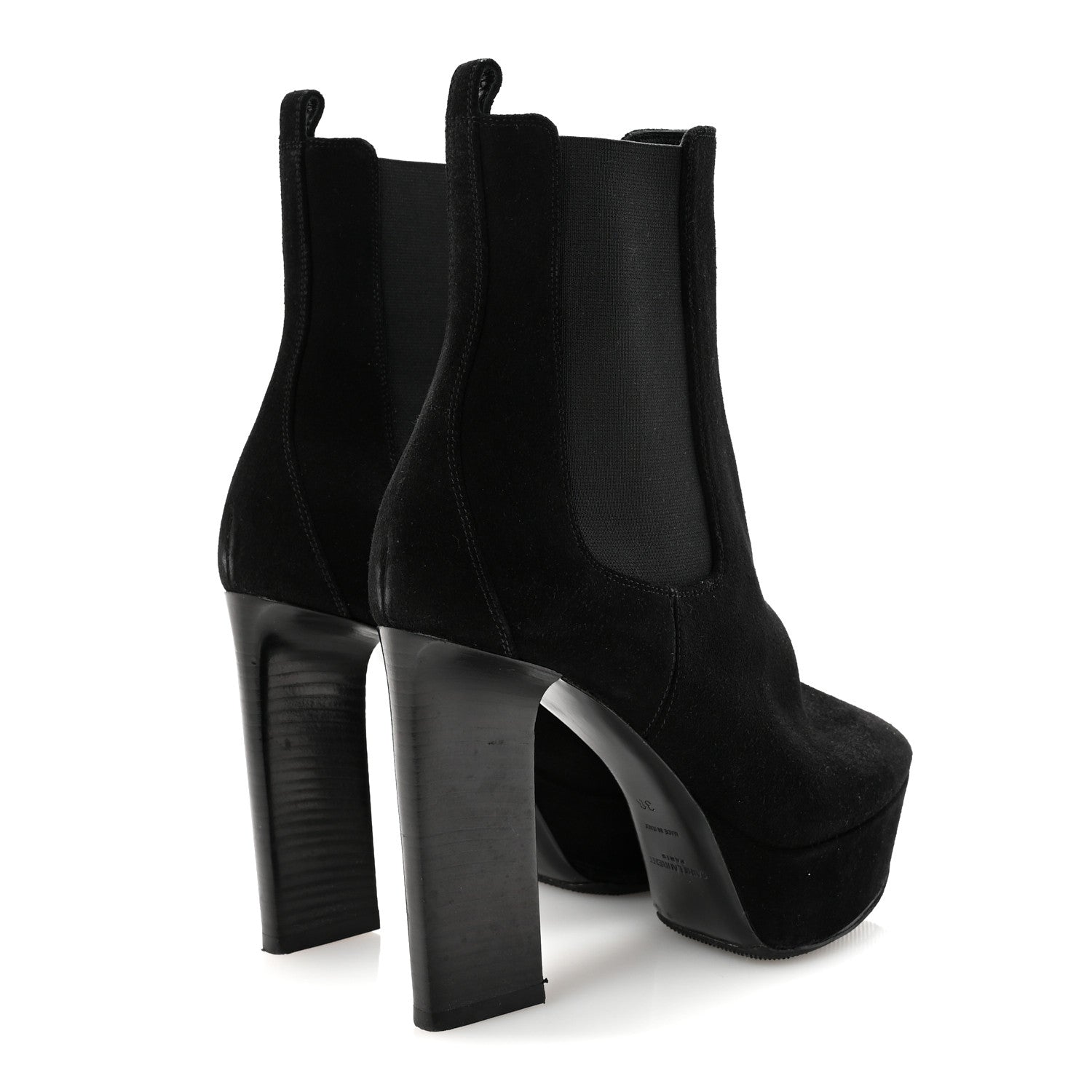 Saint Laurent Suede Vika 95 Chelsea Boot 38 Black 5 of 9