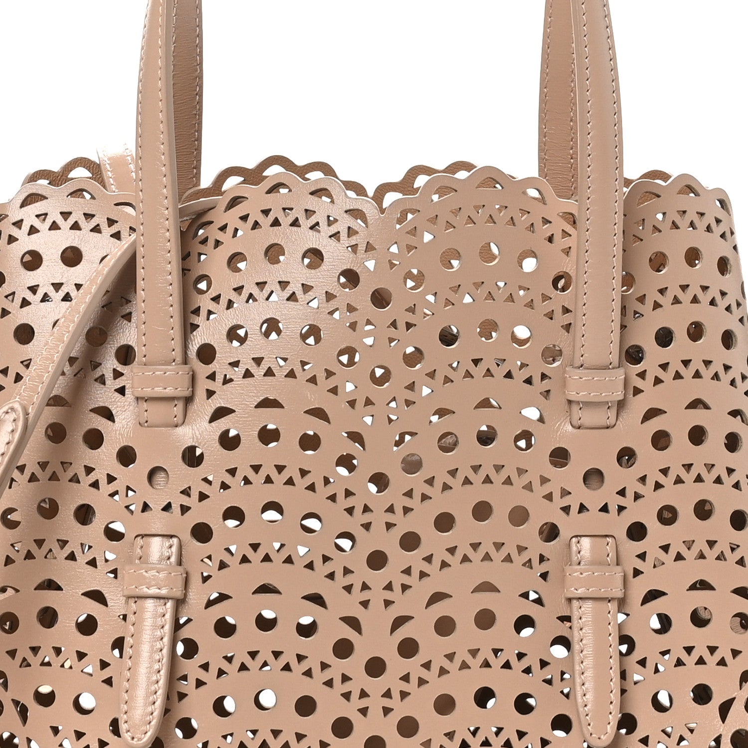 Alaia Calfskin Vienne Wave Mina 25 Bag  Sable 7 of 9