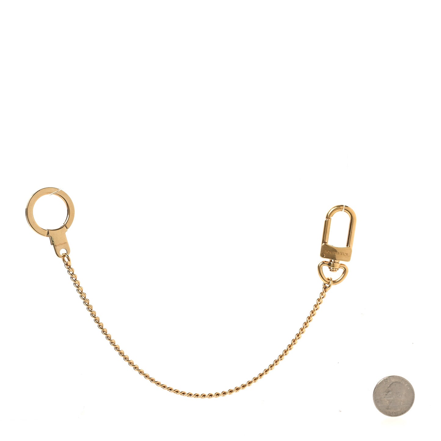 Metal Pochette Extender Key Ring Chain Gold