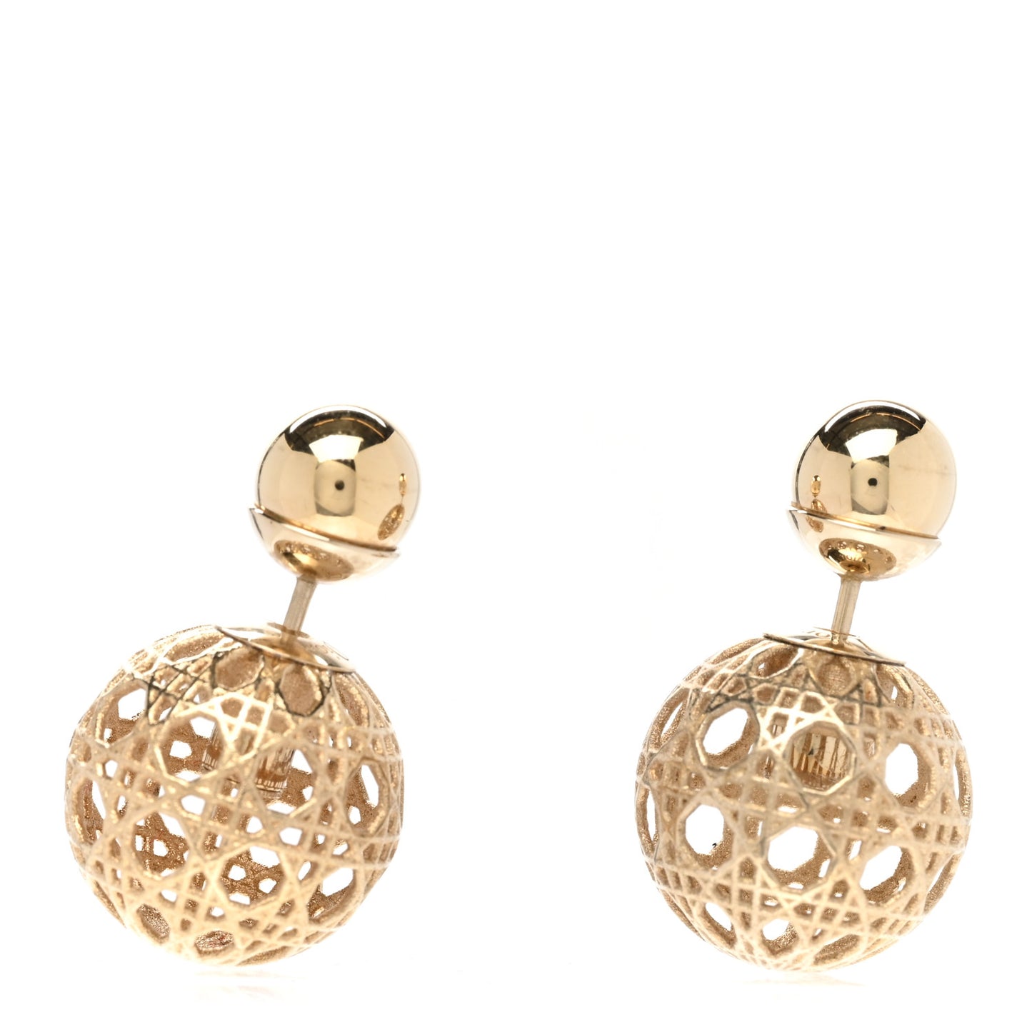 Cannage Mise En Dior Tribal Earrings Gold