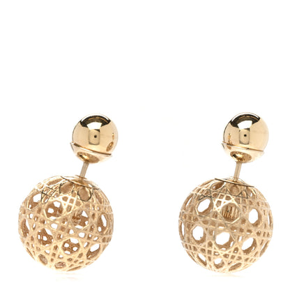 Christian Dior Cannage Mise En Dior Tribal Earrings Gold 1 of 4