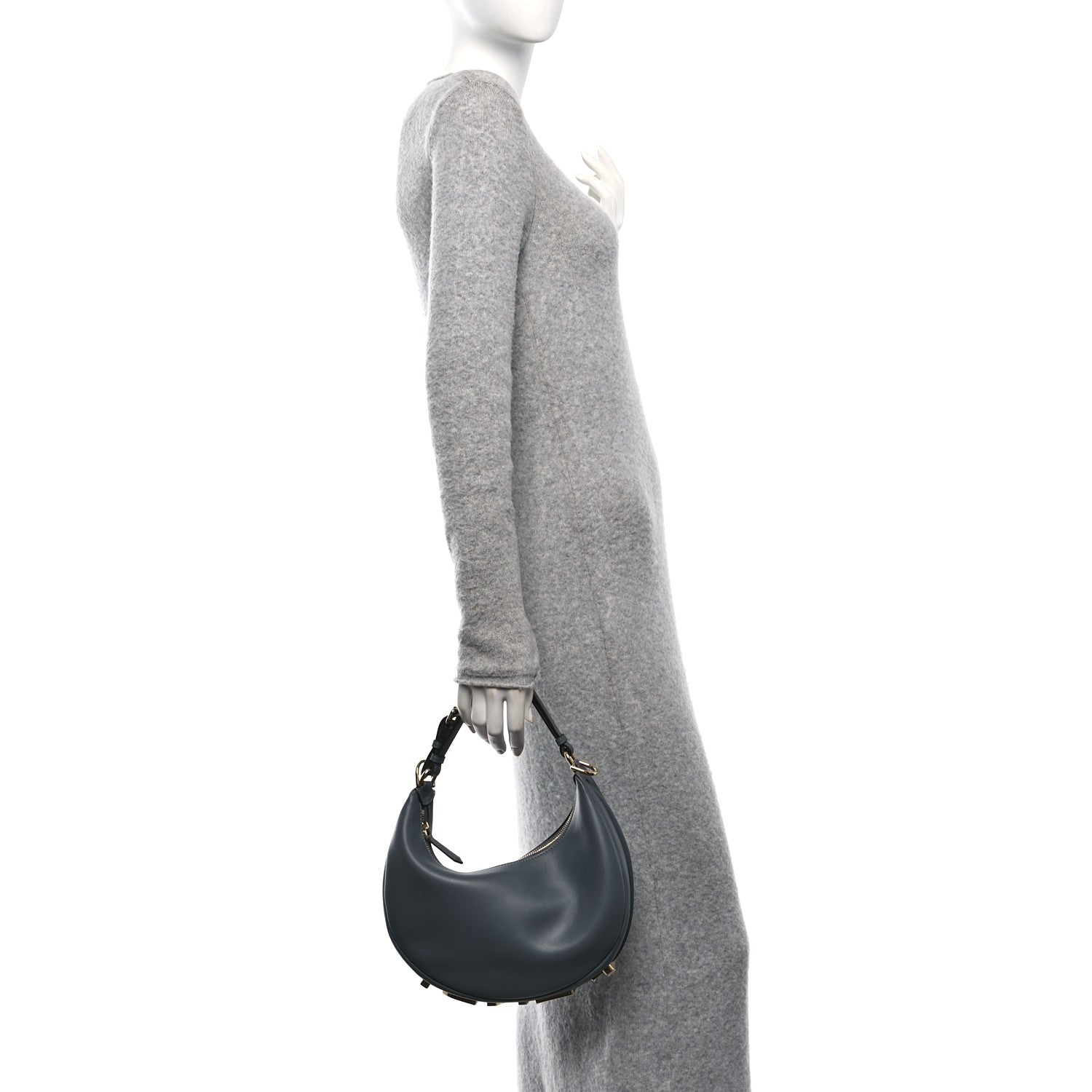 Fendi Vitello Grace Matte Small Fendigraphy Hobo Bag Tempesta 2 of 10