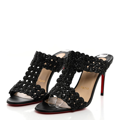 Christian Louboutin Kid Braided Calamazone 85 Sandals 37.5 Black 3 of 7