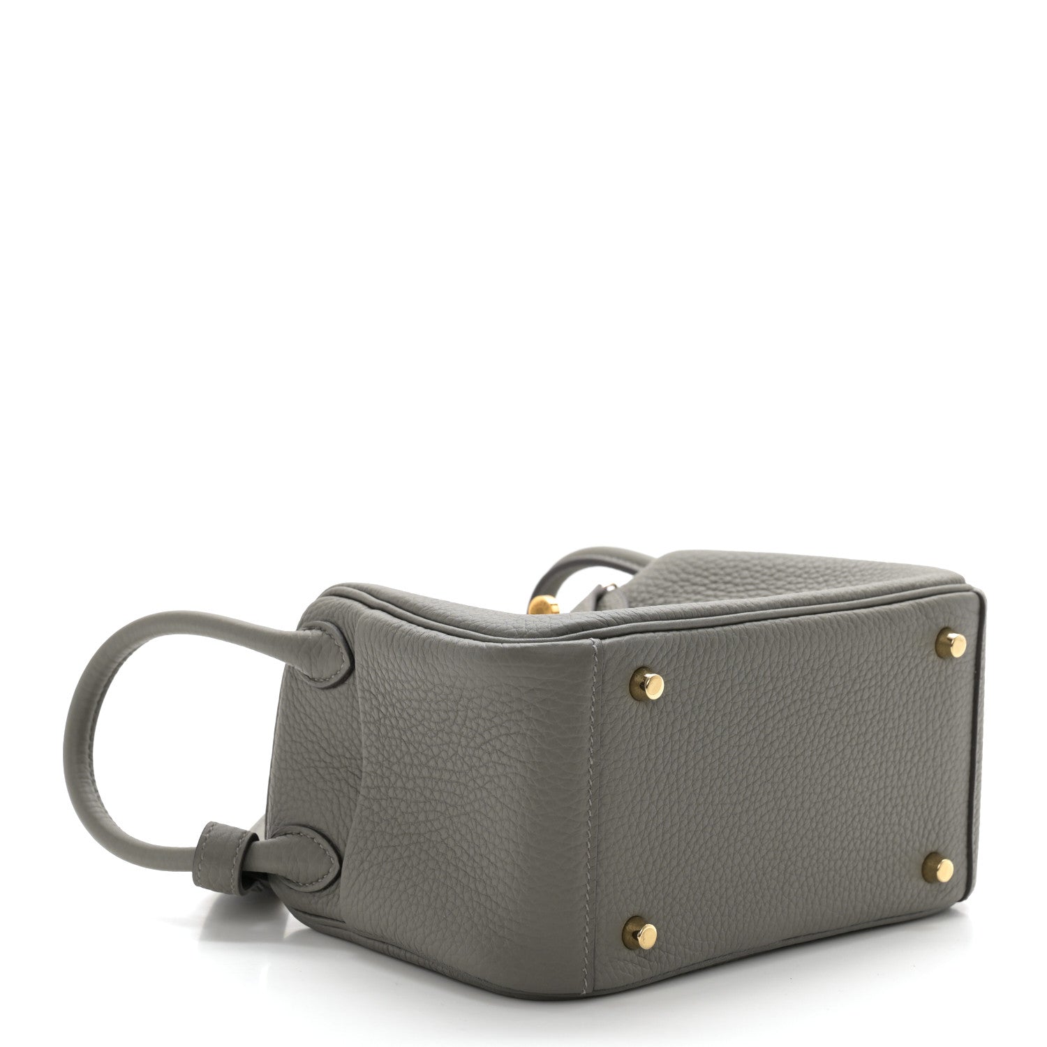 Hermes Taurillon Clemence Mini Lindy 20 Gris Meyer 4 of 11
