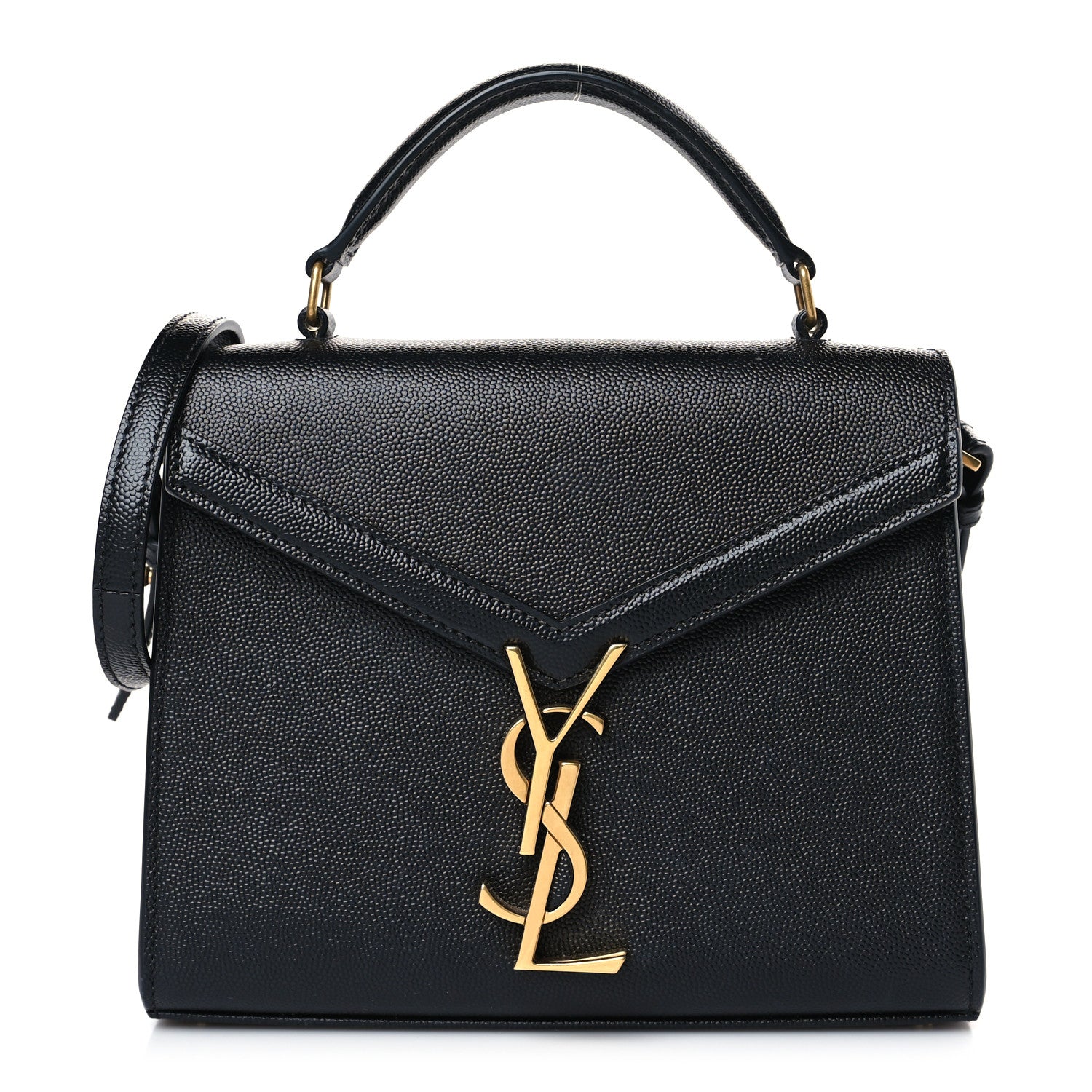 Saint Laurent Grain de Poudre Mini Classic Monogram Cassandra Top Handle Black 1 of 8