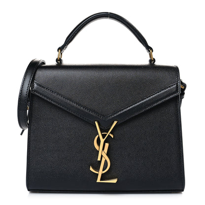 Saint Laurent Grain de Poudre Mini Classic Monogram Cassandra Top Handle Black 1 of 8