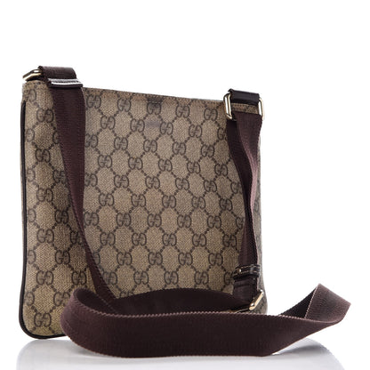Gucci GG Supreme Monogram Small Flat Messenger Bag Dark Brown 3 of 9