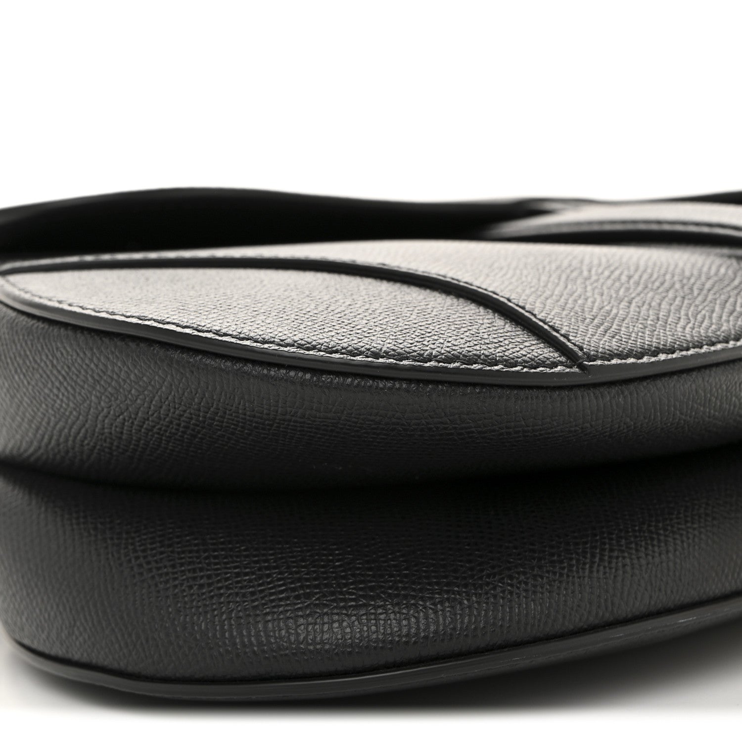 Christian Dior Grained Calfskin Saddle Bag Black 9 of 11