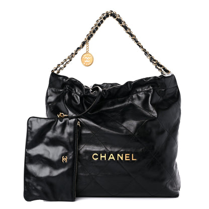 Chanel Shiny Calfskin Quilted Chanel 22 Black 1 of 11