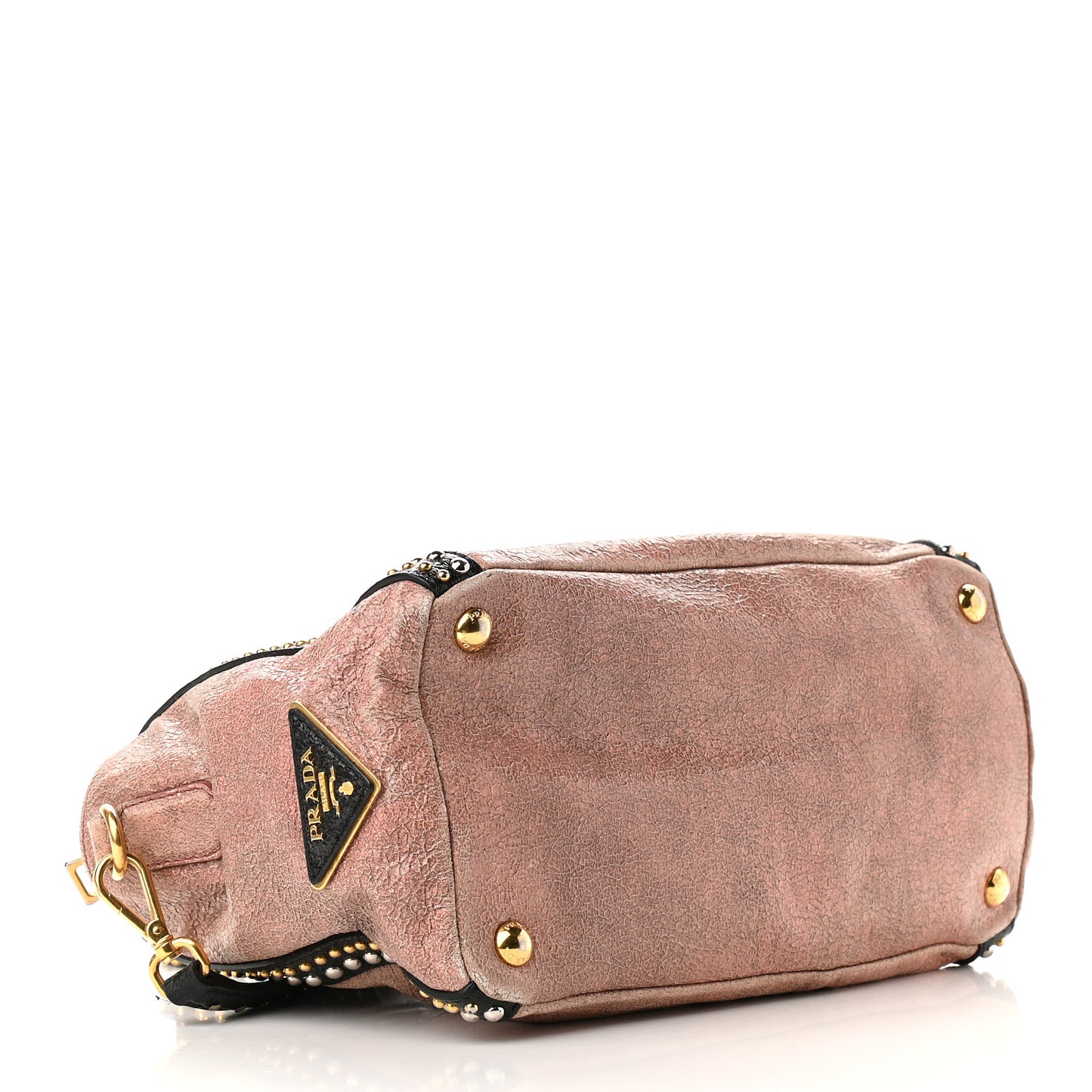 Craquele Studded Shoulder Bag Petalo