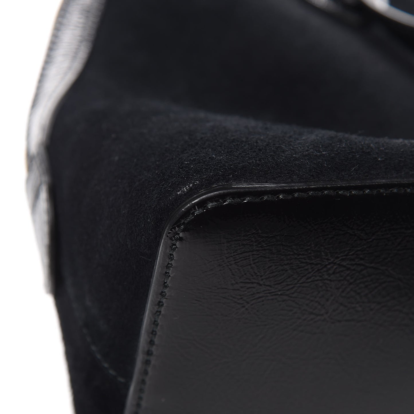 Suede Patent GG Web Medium Ophidia Top Handle Dome Bag Black