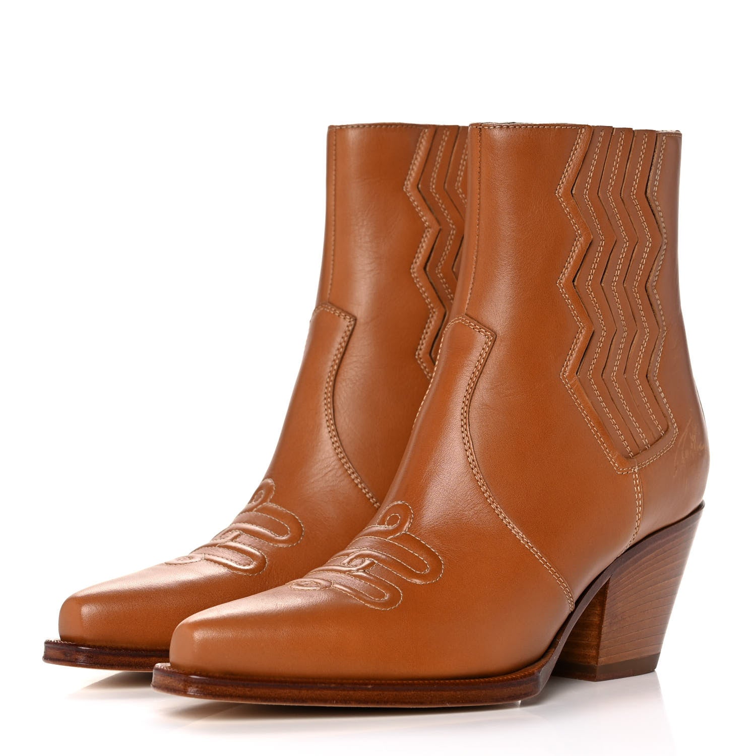 Hermes Calfskin Womens Vegas Ankle Boot 36.5 Naturel 3 of 11