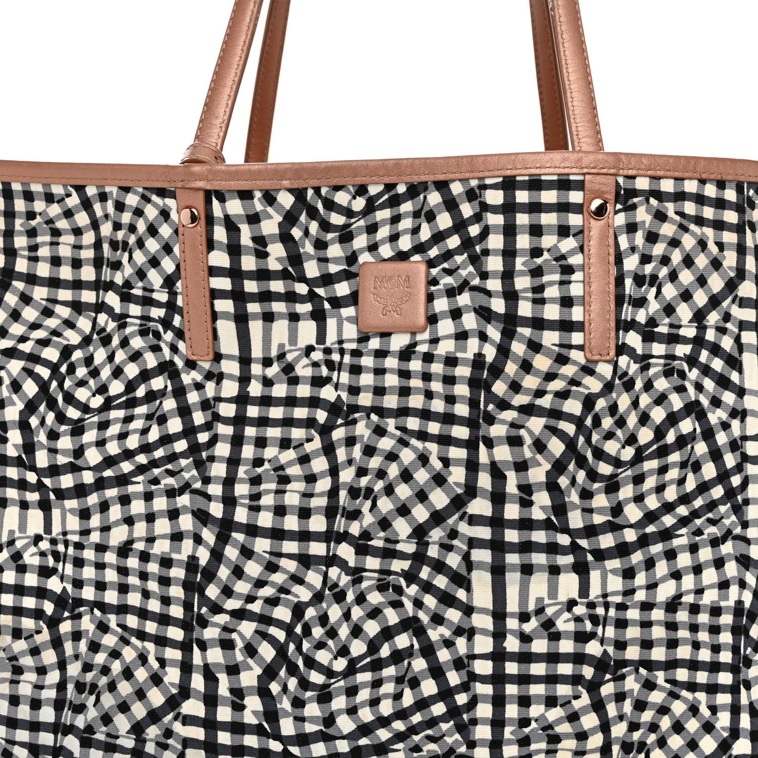 MCM Metallic Visetos Medium Reversible Shopper Tote Champagne Gold 12 of 18