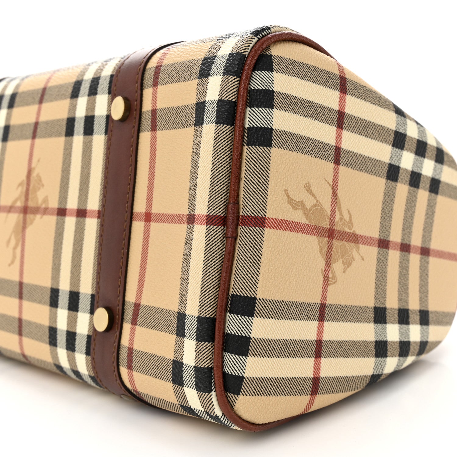 Burberry Haymarket Check Studded Bowler Brown 9 of 11