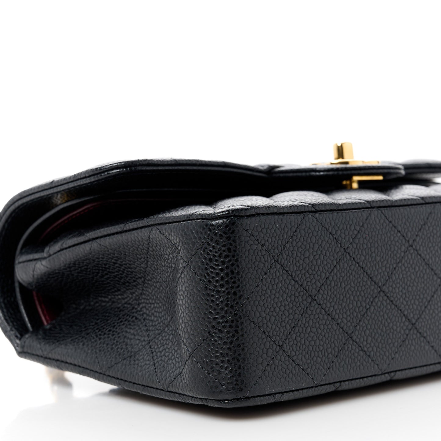Caviar Quilted Small Double Flap Black