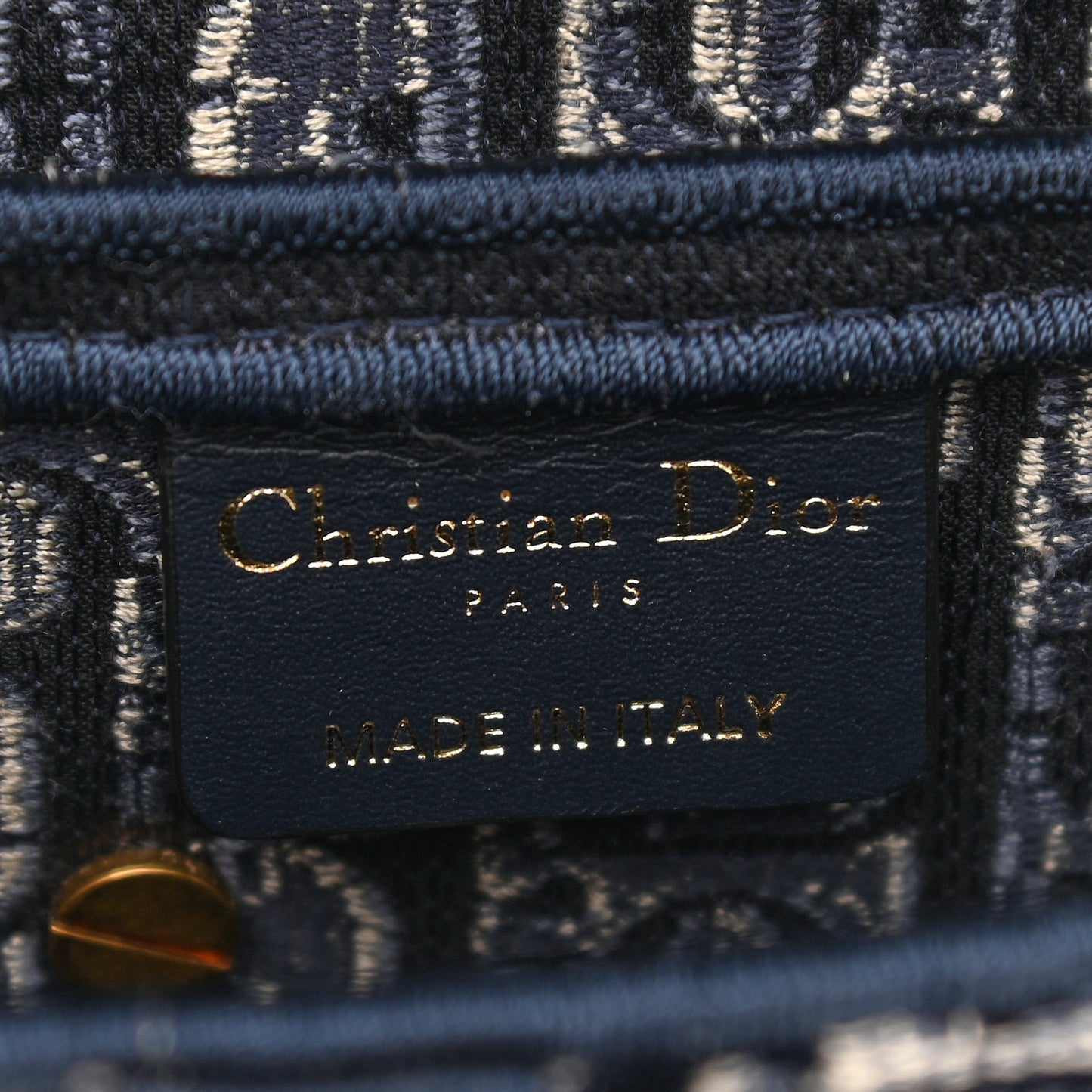 Oblique Embroidered Saddle Bag Blue