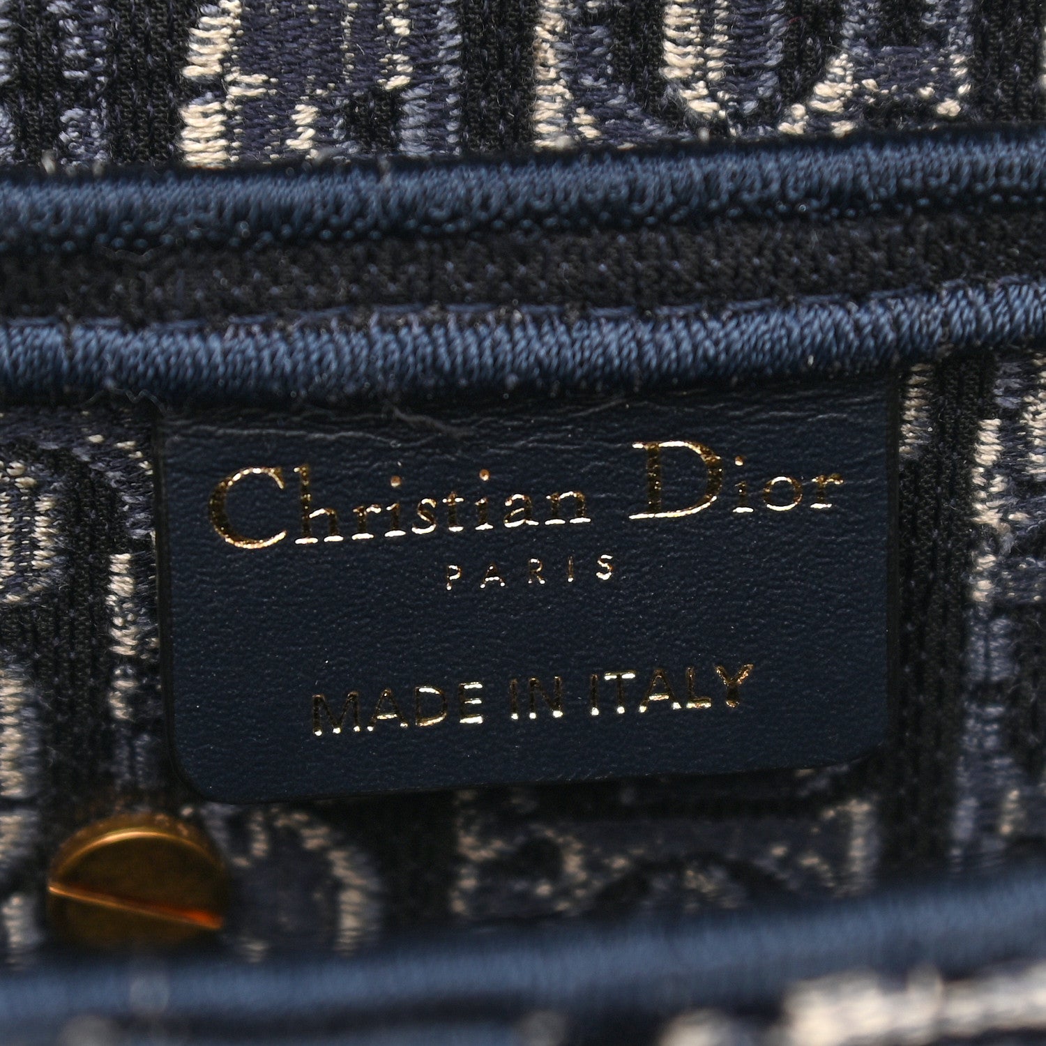 Christian Dior Oblique Embroidered Saddle Bag Blue 6 of 11